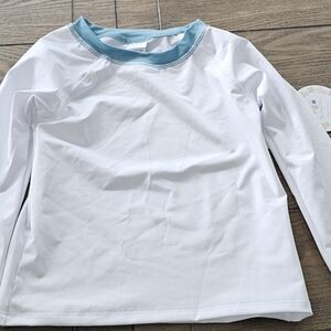 New EdgeHill collection Kids White and Blue Swim Shirt